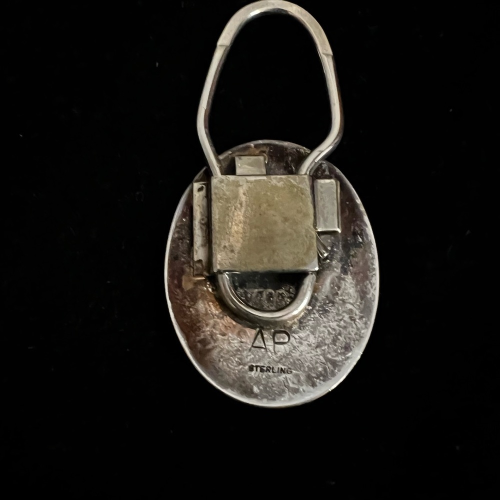 Sterling turquoise key ring - Picture 2 of 3